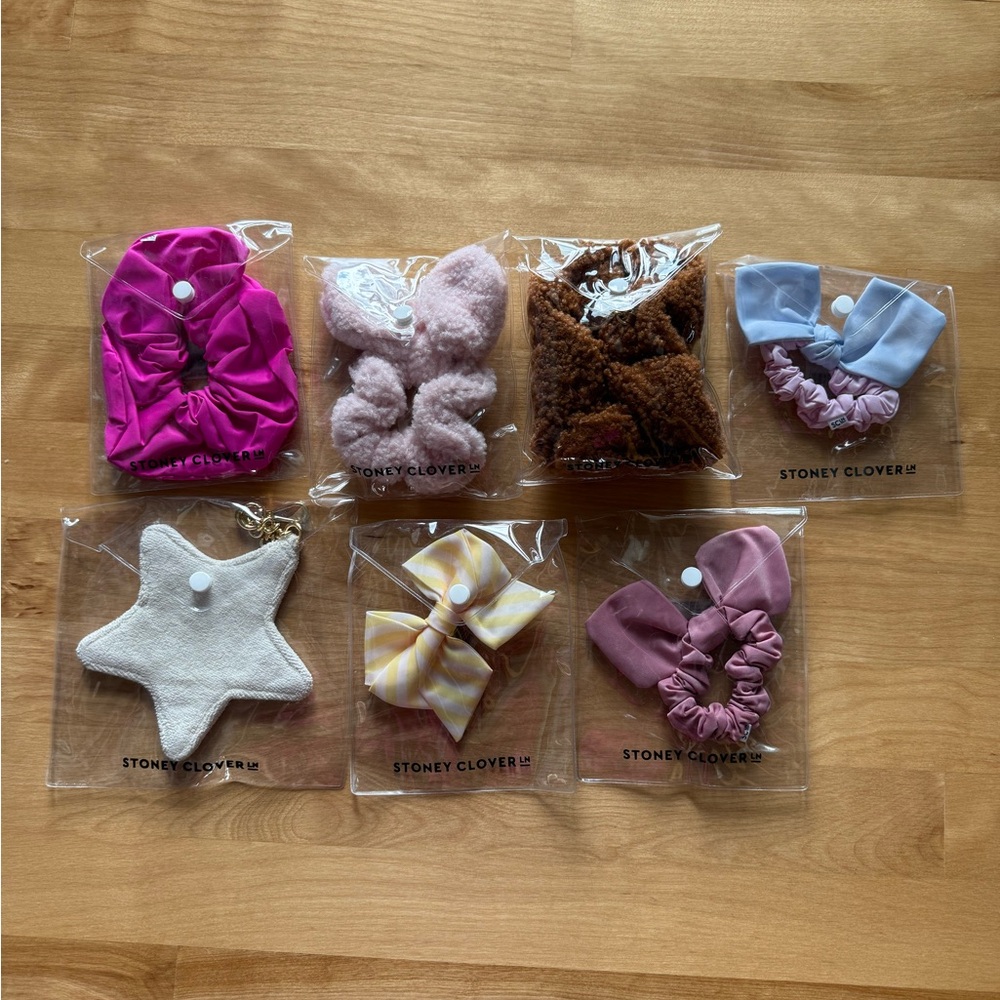 Stoney Clover Lane scrunchies, barrette and keychain 
Price is for all!